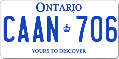 ON license plate CAAN706