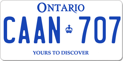 ON license plate CAAN707