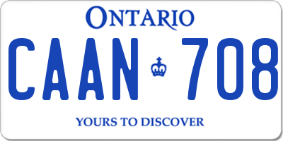 ON license plate CAAN708