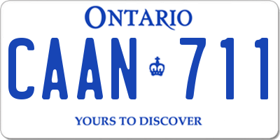 ON license plate CAAN711