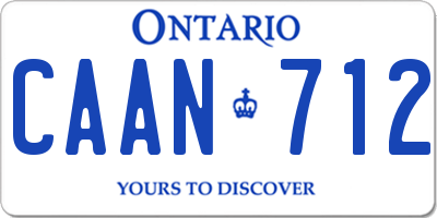 ON license plate CAAN712