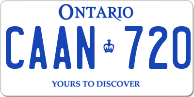 ON license plate CAAN720