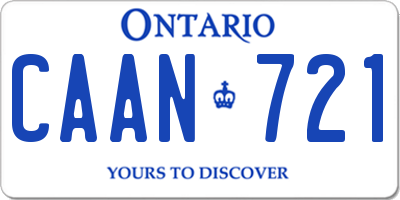 ON license plate CAAN721