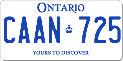 ON license plate CAAN725