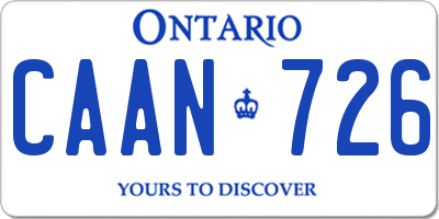 ON license plate CAAN726