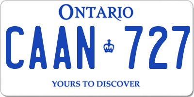 ON license plate CAAN727