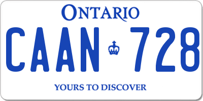 ON license plate CAAN728