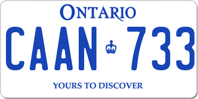 ON license plate CAAN733