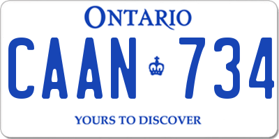 ON license plate CAAN734