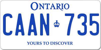 ON license plate CAAN735