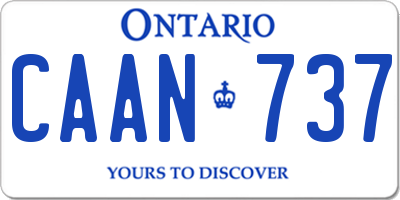 ON license plate CAAN737