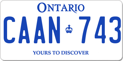 ON license plate CAAN743