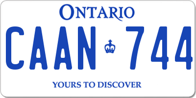 ON license plate CAAN744