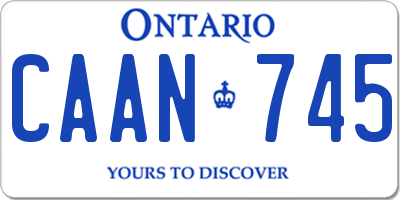 ON license plate CAAN745