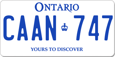 ON license plate CAAN747