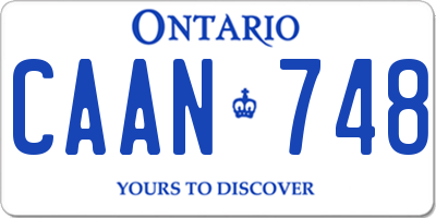 ON license plate CAAN748