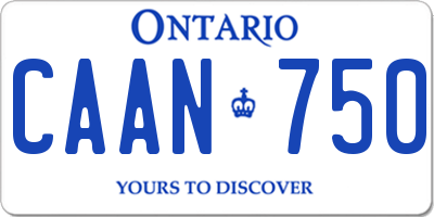 ON license plate CAAN750