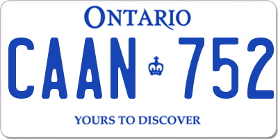 ON license plate CAAN752