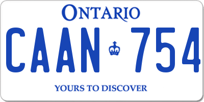 ON license plate CAAN754