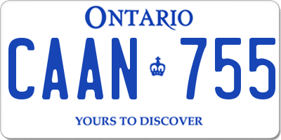 ON license plate CAAN755