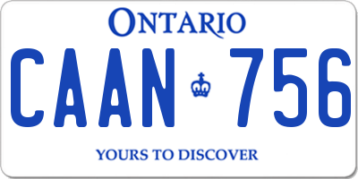 ON license plate CAAN756