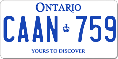 ON license plate CAAN759