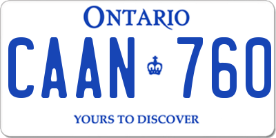 ON license plate CAAN760