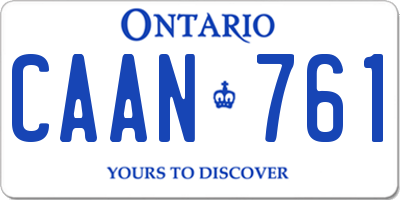 ON license plate CAAN761