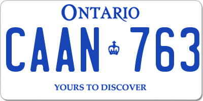 ON license plate CAAN763