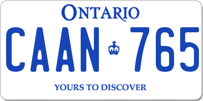 ON license plate CAAN765