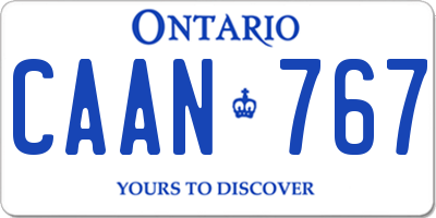 ON license plate CAAN767