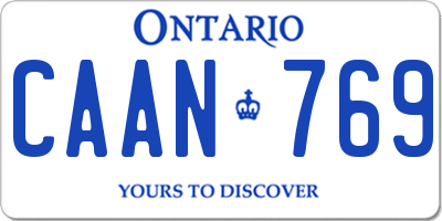 ON license plate CAAN769