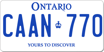 ON license plate CAAN770