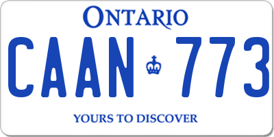 ON license plate CAAN773