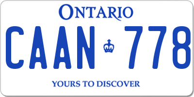 ON license plate CAAN778