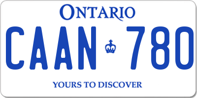 ON license plate CAAN780