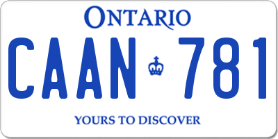 ON license plate CAAN781