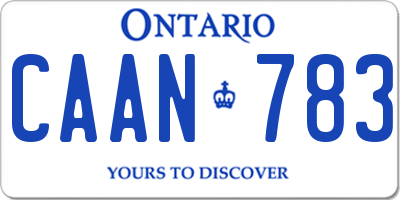 ON license plate CAAN783