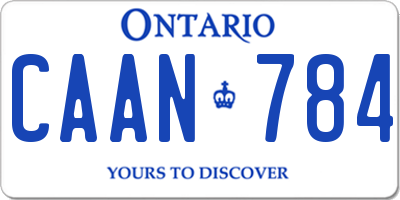 ON license plate CAAN784