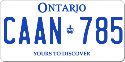 ON license plate CAAN785