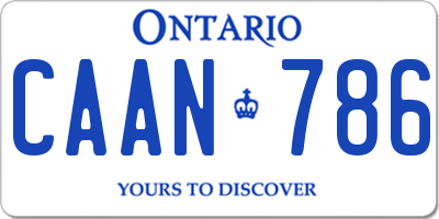 ON license plate CAAN786