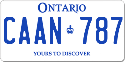 ON license plate CAAN787