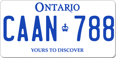 ON license plate CAAN788