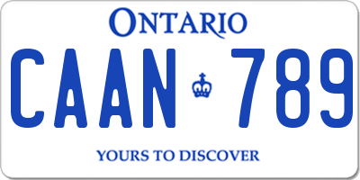 ON license plate CAAN789