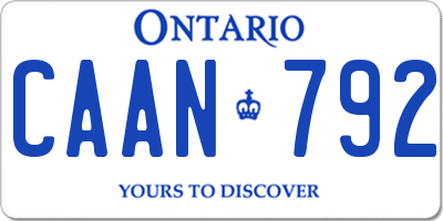 ON license plate CAAN792