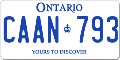 ON license plate CAAN793