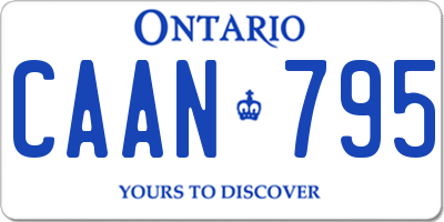 ON license plate CAAN795