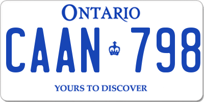 ON license plate CAAN798