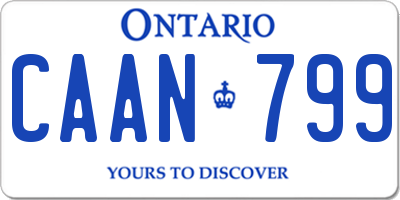 ON license plate CAAN799