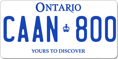 ON license plate CAAN800